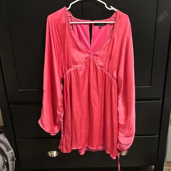 Strut And Bolt Dresses | Pink Satin Long Sleeve Dress | Color: Pink | Size: S | Laurenbaker_'s Closet Strut And Bolt Dresses | Pink Satin Long Sleeve Dress | Color: Pink | Size: S | Laurenbaker_'s Closet